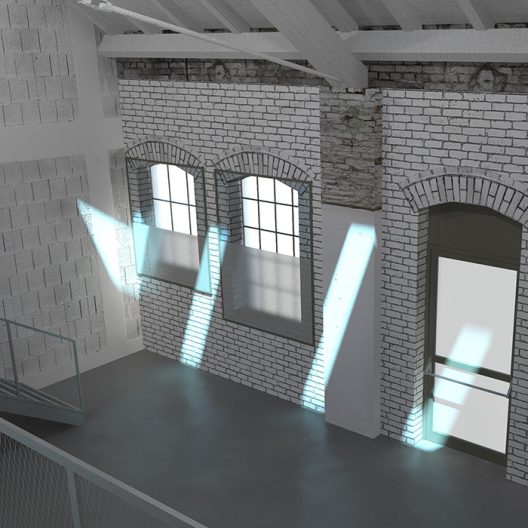 Gusswerk - Betty Barclay Kleiner Showroom - Blick von Galerie auf Nebeneingang