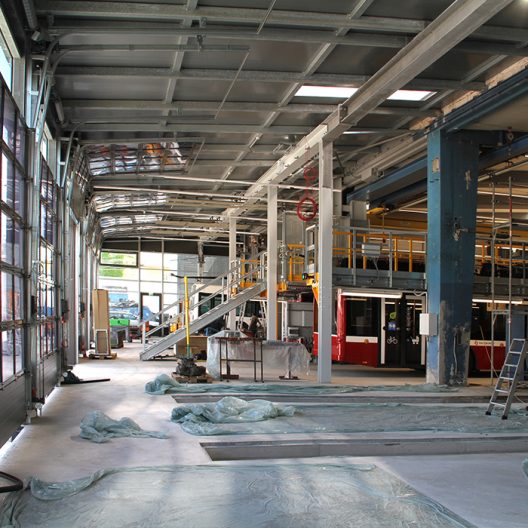 OBUS Remise Alpenstraße Erweiterung Hauptwerkstätte - Innenansicht