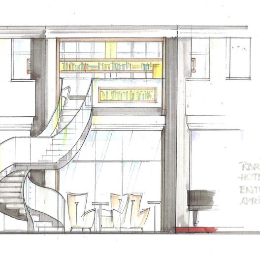 Supreme Hotel - Empfangsbereich Ansichten Bibliothek, Entwurf
